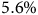 5.6 percent sign