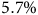 5.7 percent sign