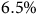 6.5 percent sign