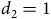 d 2 equals 1