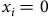 x Subscript i Baseline equals 0