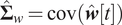 upper Sigma ̂ w equals covw ̂ t