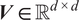 upper V element of Rd times d