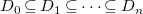 upper D 0 subset of or equal to upper D 1 subset of or equal to midline horizontal ellipsis subset of or equal to upper D Subscript n