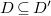 upper D subset of or equal to upper D prime