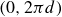 left parenthesis 0 comma 2 pi d right parenthesis