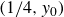 left parenthesis 1 divided by 4 comma y 0 right parenthesis