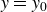 y equals y 0
