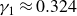 gamma 1 almost equals 0.324