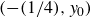 left parenthesis minus left parenthesis 1 divided by 4 right parenthesis comma y 0 right parenthesis