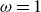 omega equals 1