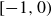 left bracket negative 1 comma 0 right parenthesis