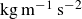 kg m Superscript negative 1 Baseline s Superscript negative 2