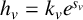 h Subscript v Baseline equals k Subscript v Baseline e Superscript s Super Subscript v