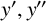 y prime comma y quotation mark