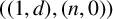 left parenthesis left parenthesis 1 comma d right parenthesis comma left parenthesis n comma 0 right parenthesis right parenthesis