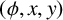 left parenthesis phi comma x comma y right parenthesis