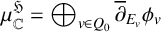 mu Subscript double struck upper C Superscript German upper H Baseline equals circled plus Underscript v element of upper Q 0 Endscripts ModifyingAbove partial differential With quotation dash Subscript upper E Sub Subscript v Baseline phi Subscript v