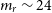 m Subscript r Baseline tilde 24