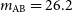 m Subscript normal upper A normal upper B Baseline equals 26.2