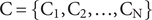 upper C equals upper C 1 upper C 2 ellipsis CN