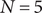 upper N equals 5