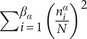 sigma summation i equals 1 beta alpha ni alpha upper N 2