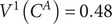 upper V 1 CA equals 0.48