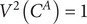 upper V 2 CA equals 1