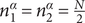 n 1 alpha equals n 2 alpha equals upper N 2
