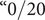 left double quotation mark 0 slash 20
