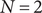 upper N equals 2