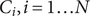 Ci comma i equals 1 ellipsis upper N