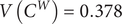 VCW equals 0.378