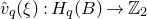 ModifyingAbove v With caret Subscript q Baseline left parenthesis xi right parenthesis colon upper H Subscript q Baseline left parenthesis upper B right parenthesis right arrow double struck upper Z 2