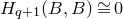 upper H Subscript q plus 1 Baseline left parenthesis upper B comma upper B right parenthesis approximately equals 0