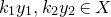 k 1 y 1 comma k 2 y 2 element of upper X