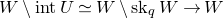 upper W minus normal i normal n normal t upper U asymptotically equals upper W minus normal s normal k Subscript q Baseline upper W right arrow upper W