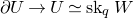 partial differential upper U right arrow upper U asymptotically equals normal s normal k Subscript q Baseline upper W