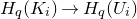 upper H Subscript q Baseline left parenthesis upper K Subscript i Baseline right parenthesis right arrow upper H Subscript q Baseline left parenthesis upper U Subscript i Baseline right parenthesis