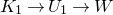 upper K 1 right arrow upper U 1 right arrow upper W