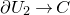 partial differential upper U 2 right arrow upper C