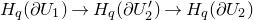 upper H Subscript q Baseline left parenthesis partial differential upper U 1 right parenthesis right arrow upper H Subscript q Baseline left parenthesis partial differential upper U prime 2 right parenthesis right arrow upper H Subscript q Baseline left parenthesis partial differential upper U 2 right parenthesis