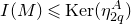 upper I left parenthesis upper M right parenthesis less than or slanted equals normal upper K normal e normal r left parenthesis eta Subscript 2 q Superscript upper A Baseline right parenthesis