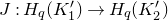upper J colon upper H Subscript q Baseline left parenthesis upper K prime 1 right parenthesis right arrow upper H Subscript q Baseline left parenthesis upper K prime 2 right parenthesis