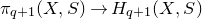 pi Subscript q plus 1 Baseline left parenthesis upper X comma upper S right parenthesis right arrow upper H Subscript q plus 1 Baseline left parenthesis upper X comma upper S right parenthesis