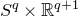 upper S Superscript q Baseline times double struck upper R Superscript q plus 1