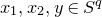 x 1 comma x 2 comma y element of upper S Superscript q