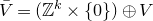 upper V overbar equals left parenthesis double struck upper Z Superscript k Baseline times StartSet 0 EndSet right parenthesis circled plus upper V