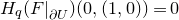 upper H Subscript q Baseline left parenthesis upper F vertical bar Subscript partial differential upper U Baseline right parenthesis left parenthesis 0 comma left parenthesis 1 comma 0 right parenthesis right parenthesis equals 0